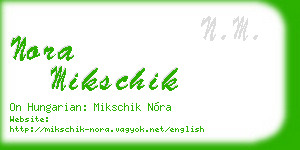 nora mikschik business card