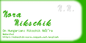 nora mikschik business card